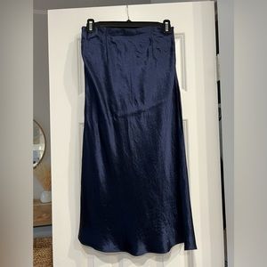 Babaton midi silk skirt, navy
